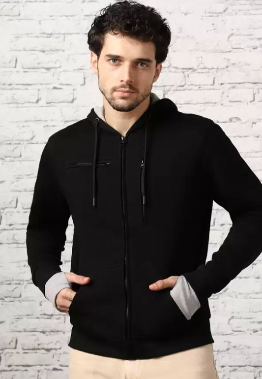 Mens full sleeve solid hoodie sweatshirt