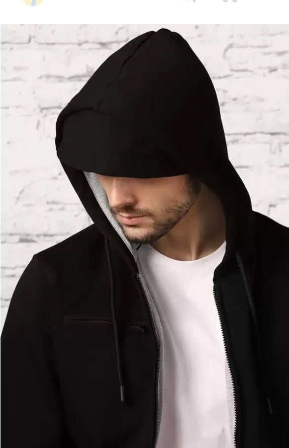 Mens full sleeve solid hoodie sweatshirt