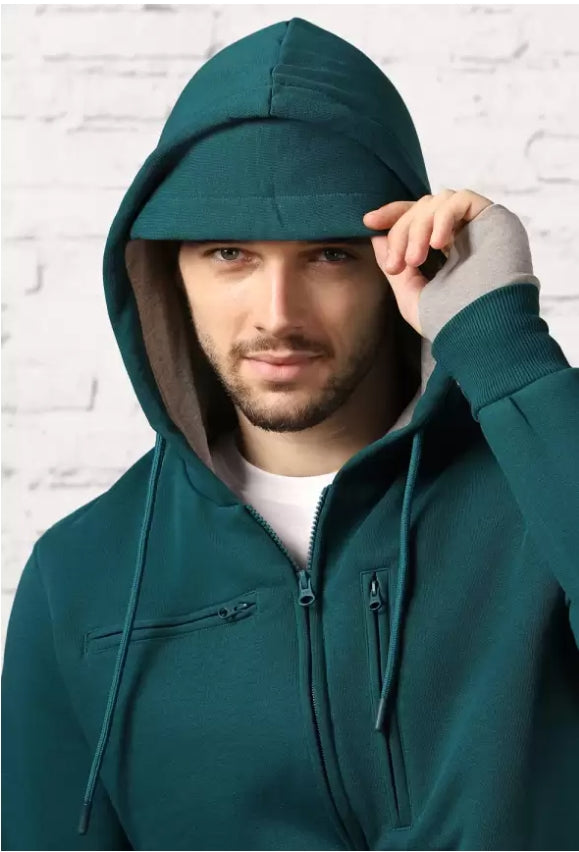 Mens full sleeve solid hoodie sweatshirt