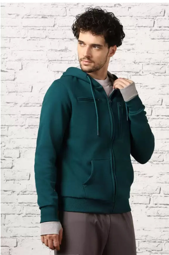 Mens full sleeve solid hoodie sweatshirt