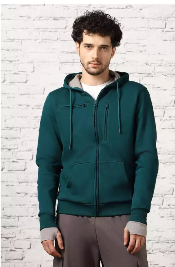 Mens full sleeve solid hoodie sweatshirt