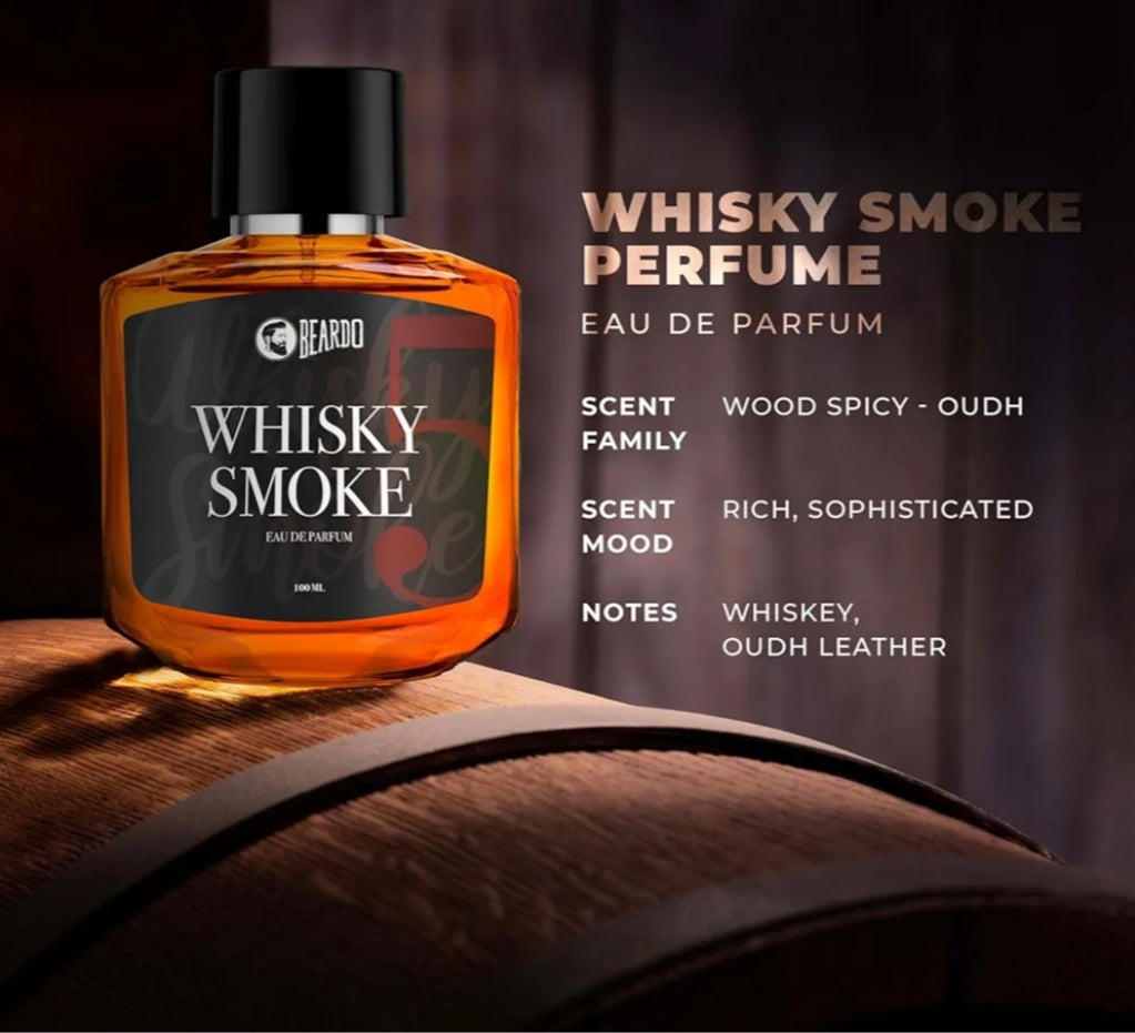 Beardo Whisky Smoke Perfume for Men, 100ml | Spicy, Woody - Oudh Scent Eau De Parfum | Long Lasting Mens Perfume | Best Date Night Fragrance Body Spray | Valentine gift for husband | Gift for Boyfriend | Gift for Men